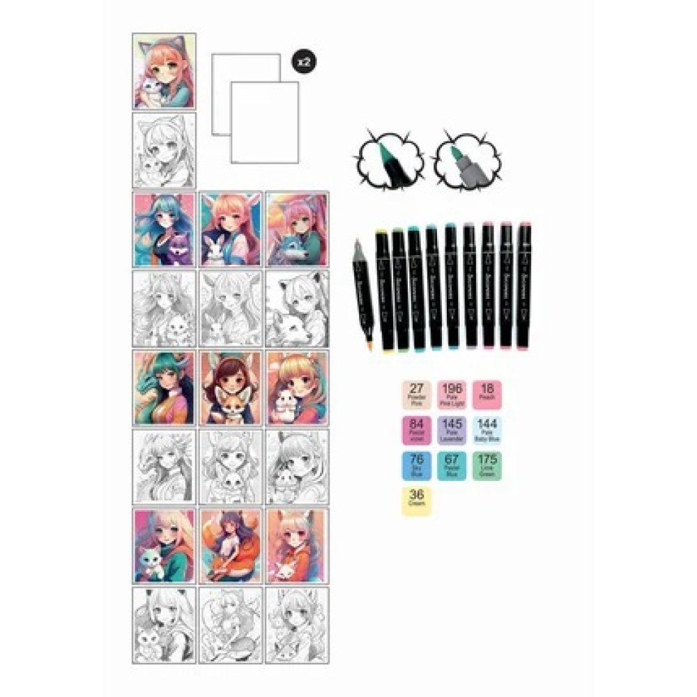 manga - L layout and markers - kemonomimi