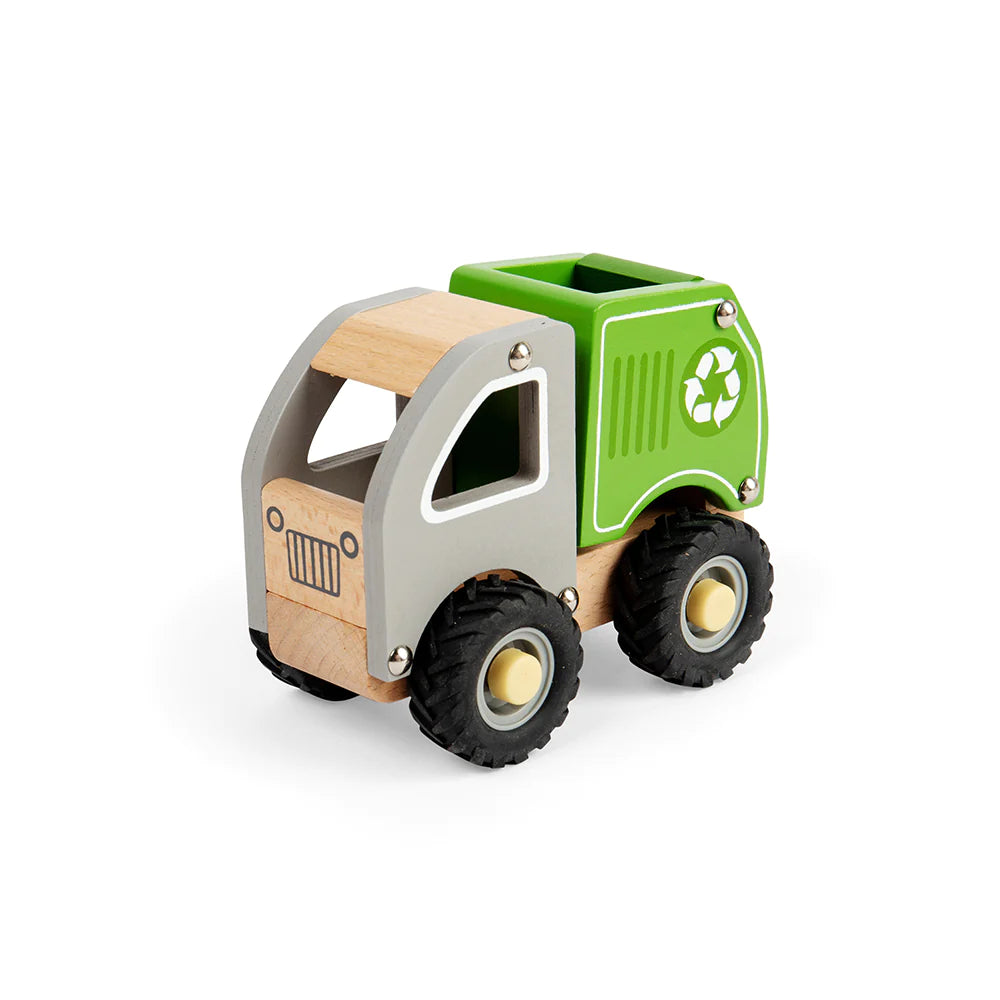 houten mini-speelgoedtrucks