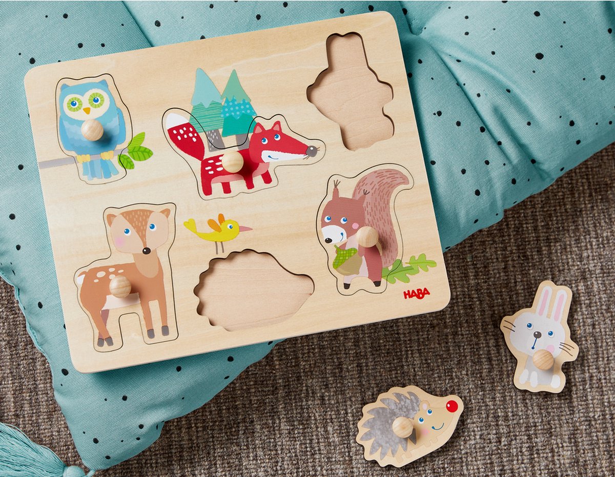 puzzel met knoppen bosdieren