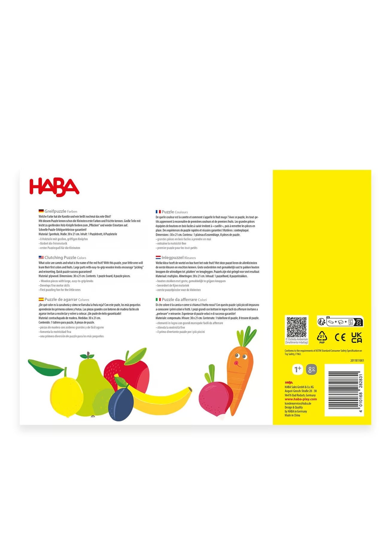 puzzel met knoppen groenten en fruit