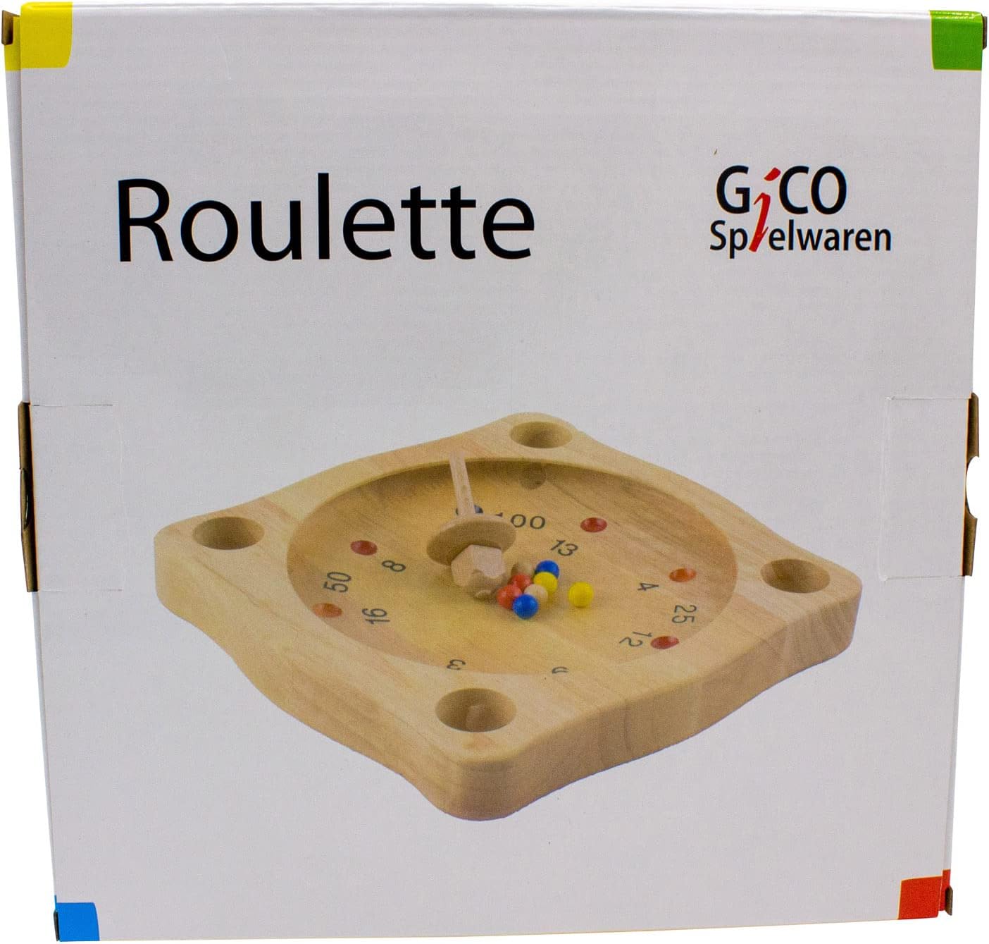 roulette in hout met tol en houten kogels