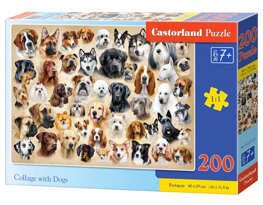 Puzzle collage with dogs 200pc