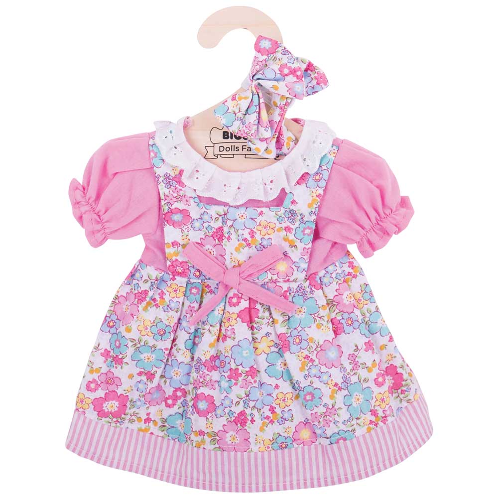 Kledij set voor stoffen pop L pink floral dress
