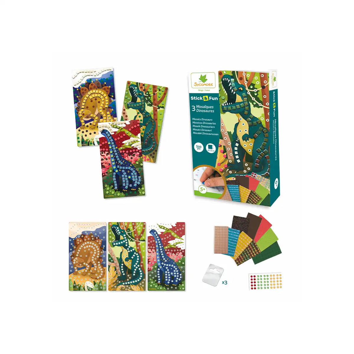 stick'n fun mozaiëk dinosaurs