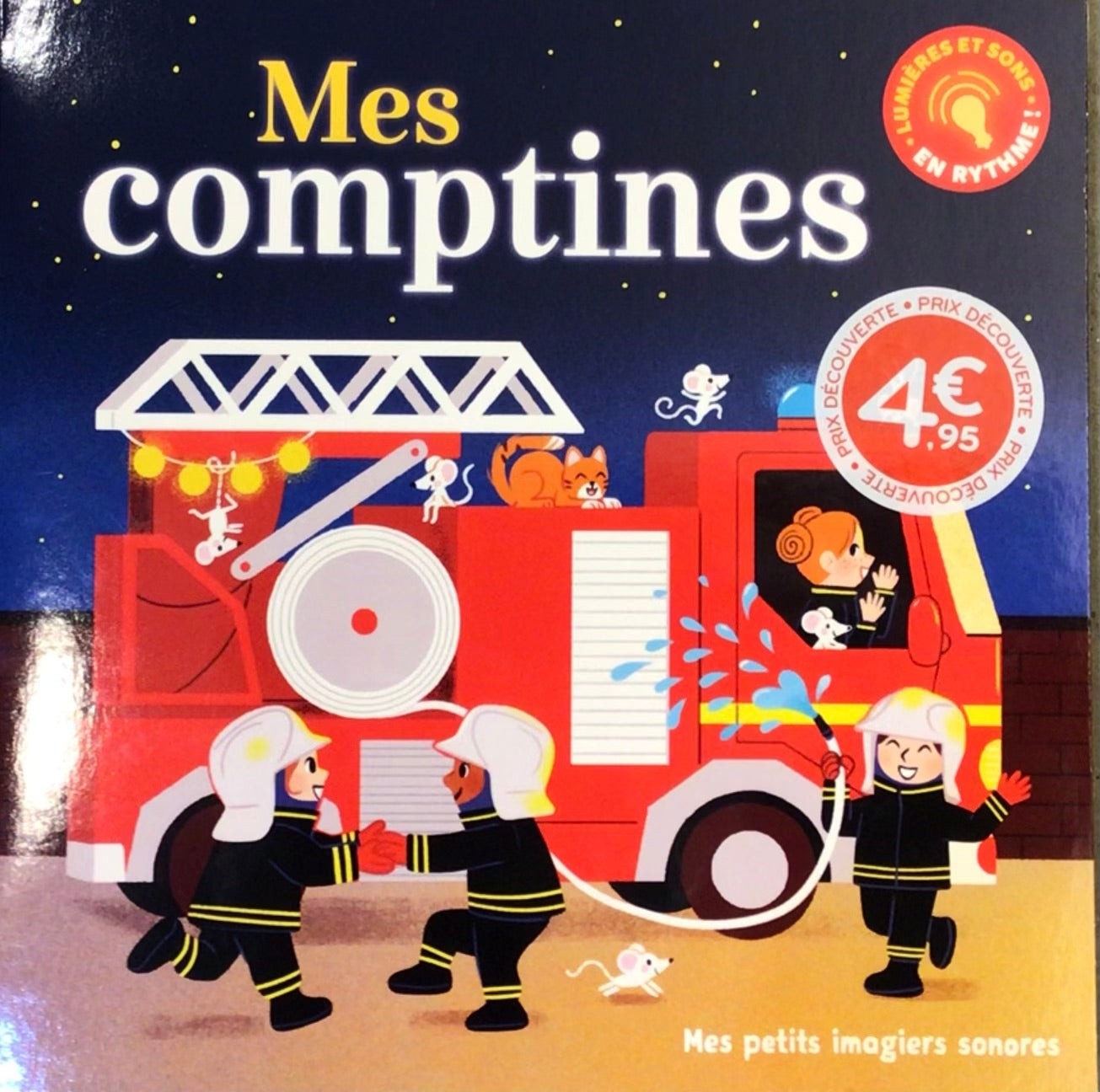 POS Grand livre Mes petits imagiers sonores-mes comptines pompiers FRA