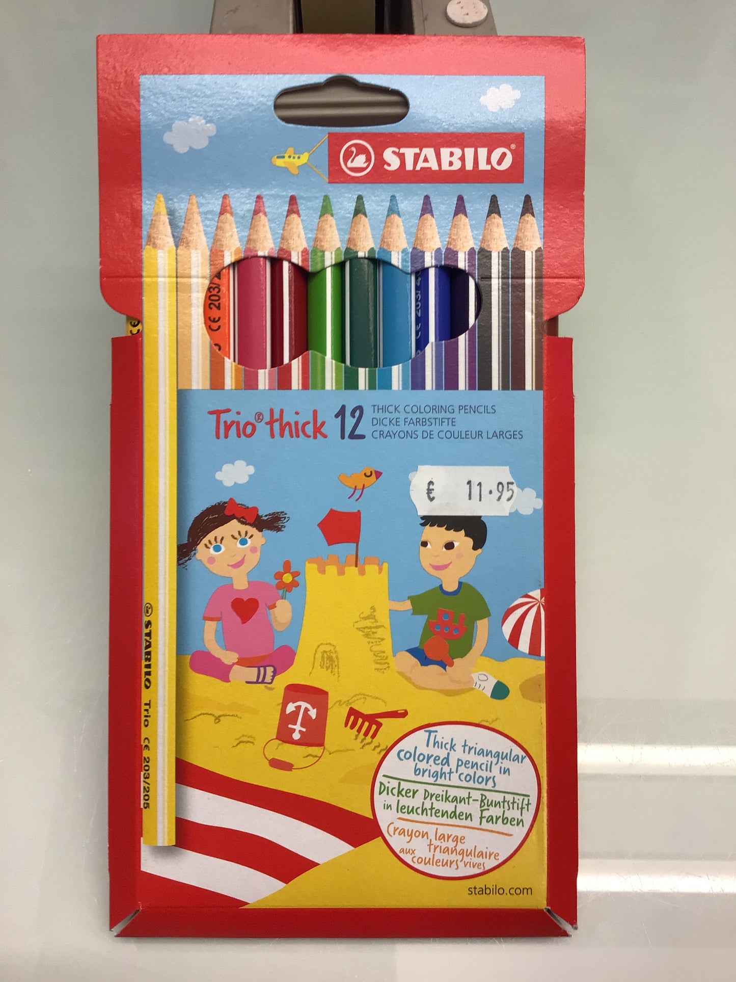 Crayons de couleur épais STABILO Trio, 12 crayons