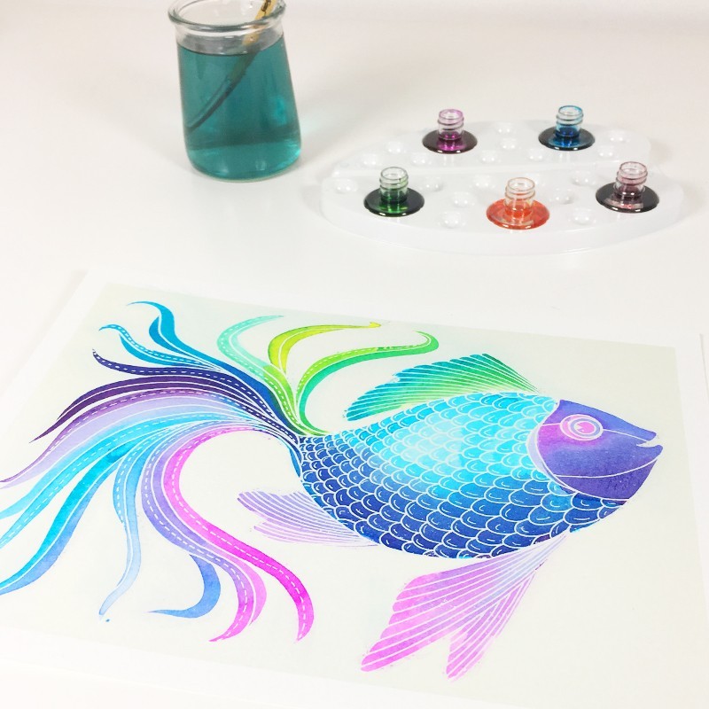 aquarelle poisson junior