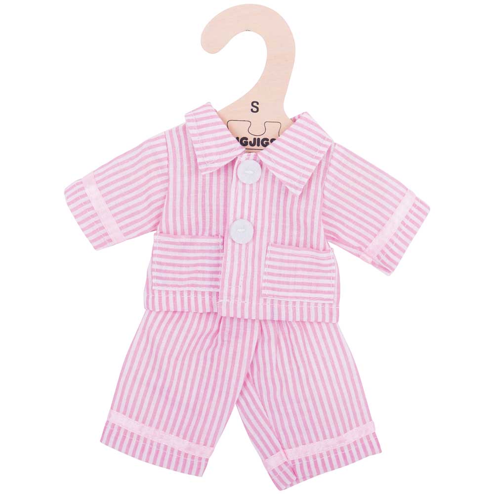 pyjama rose vêtements pour poupée en tissu S - vêtements pyjama rose pour les poupées en tissu S