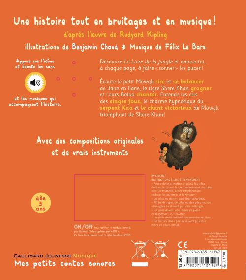 livre sonore Le livre de la jungle FRA