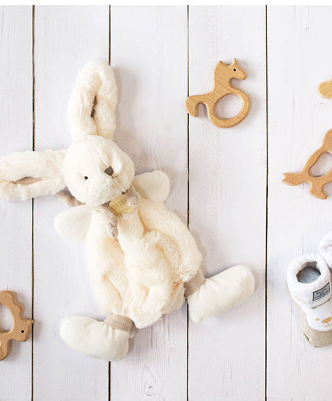 knuffeldoekje konijn taupe - lapin bonbon 26cm doudou et compagnie - doudou lapin taupe