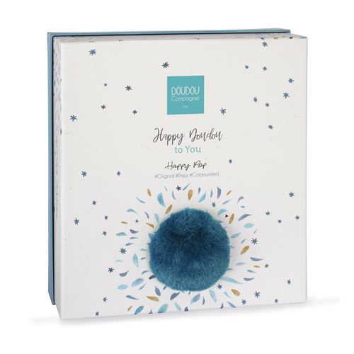 knuffel happy wit met pompon