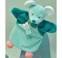 knuffeldoekje handpop -souris verte