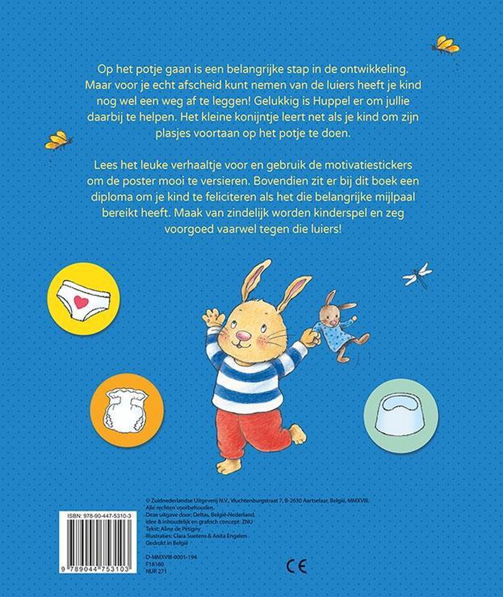 boek kleine huppel - hoera, ik ga op het potje ! NED