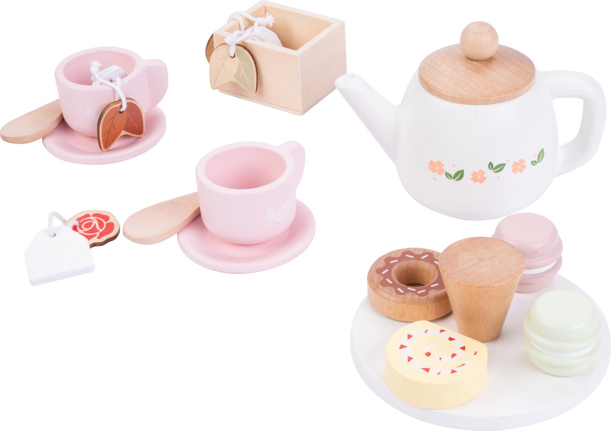 set de jeu pour l'heure du thé en bois