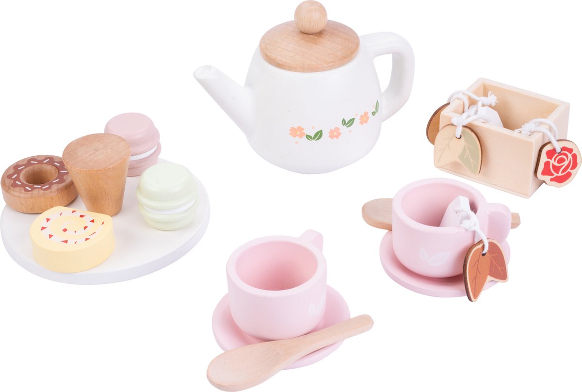 set de jeu pour l'heure du thé en bois