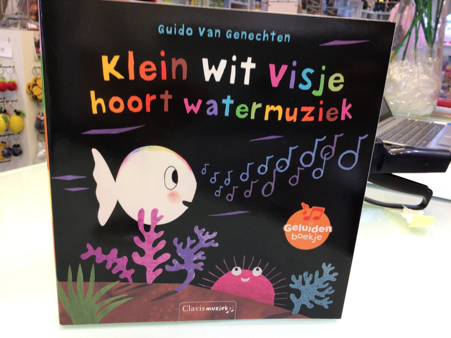 livre sonore petit poisson blanc entend la musique de l'eau FRA