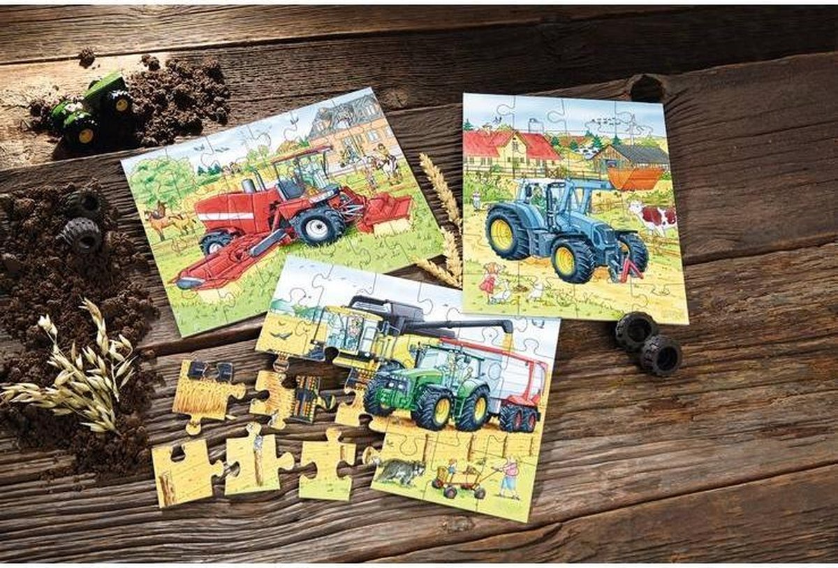 set van 2 puzzels tractor & co- set de 2 puzzles tracteur & co