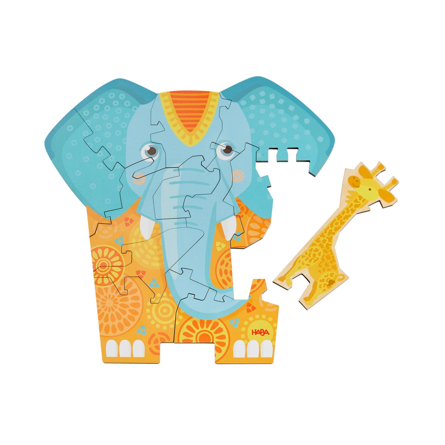 puzzle en bois 2 en 1 éléphant