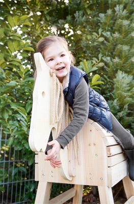 houten paard groot - cheval en bois grand