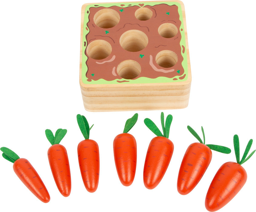 wortel sorteer spel - carrots shape fitting game - jeu de tri carottes
