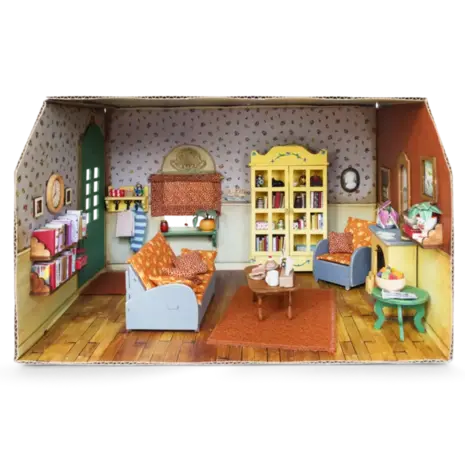 het muizenhuis kartonnen miniatuur living room woonkamer
