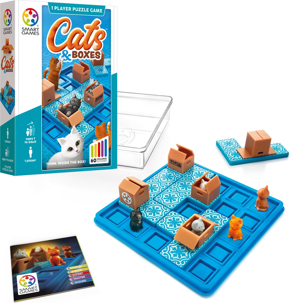 jeux intelligents chats et boîtes