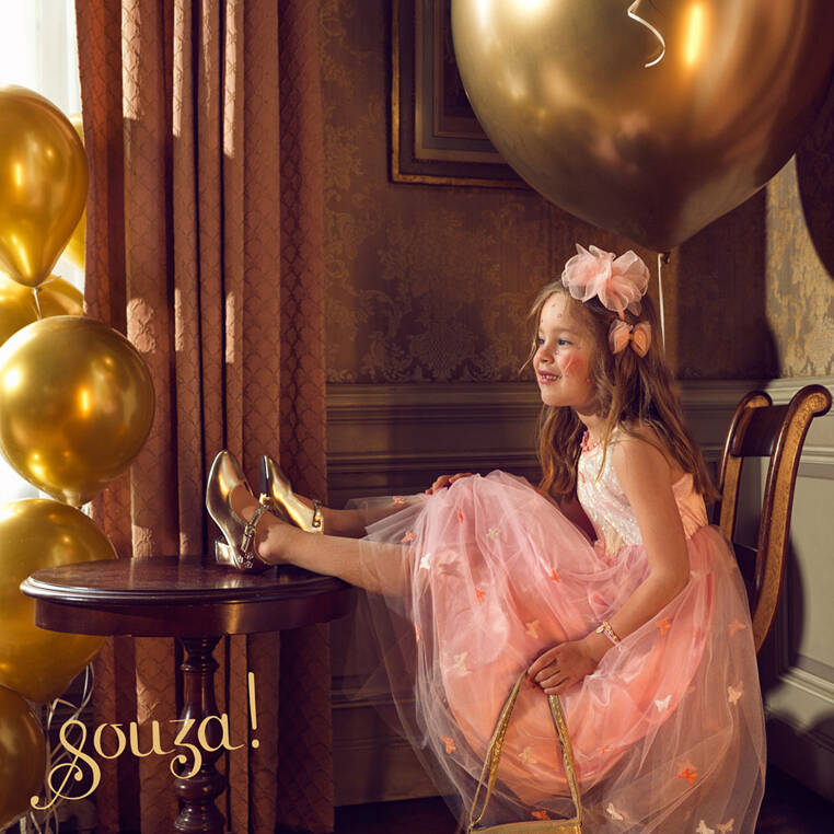 schoentjes met riem en hoge hak goud- sabine