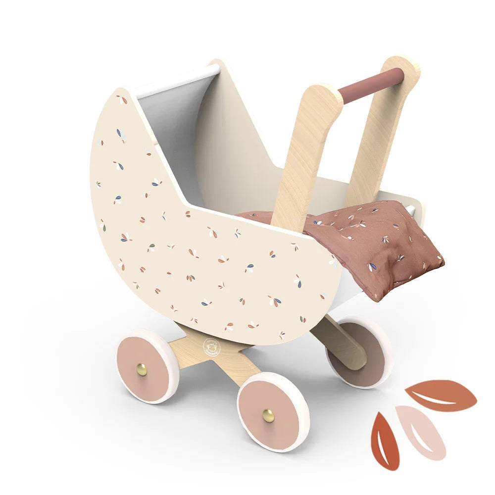 landau de poupée en bois
