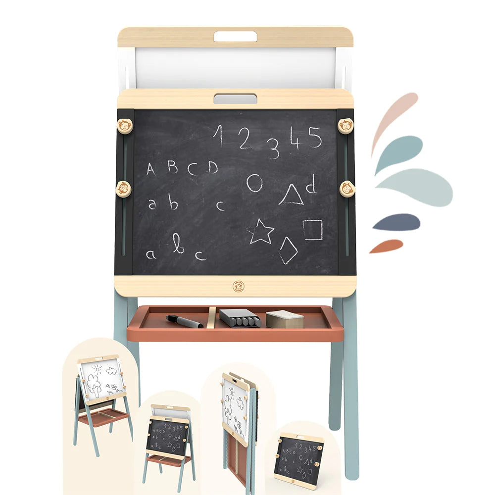 verstelbaar schoolbord magnetisch - adjustable easel 3 in 1 - tableau d'école adaptable magnétique