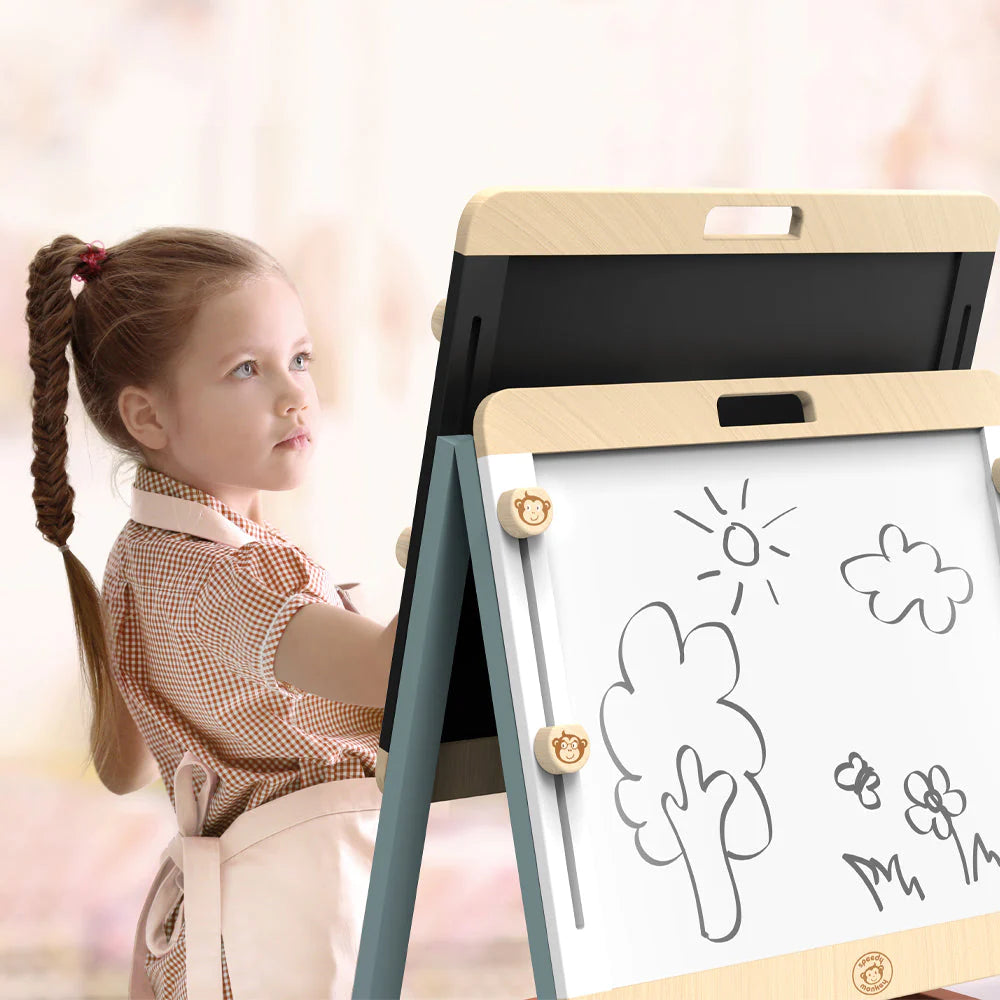 verstelbaar schoolbord magnetisch - adjustable easel 3 in 1 - tableau d'école adaptable magnétique