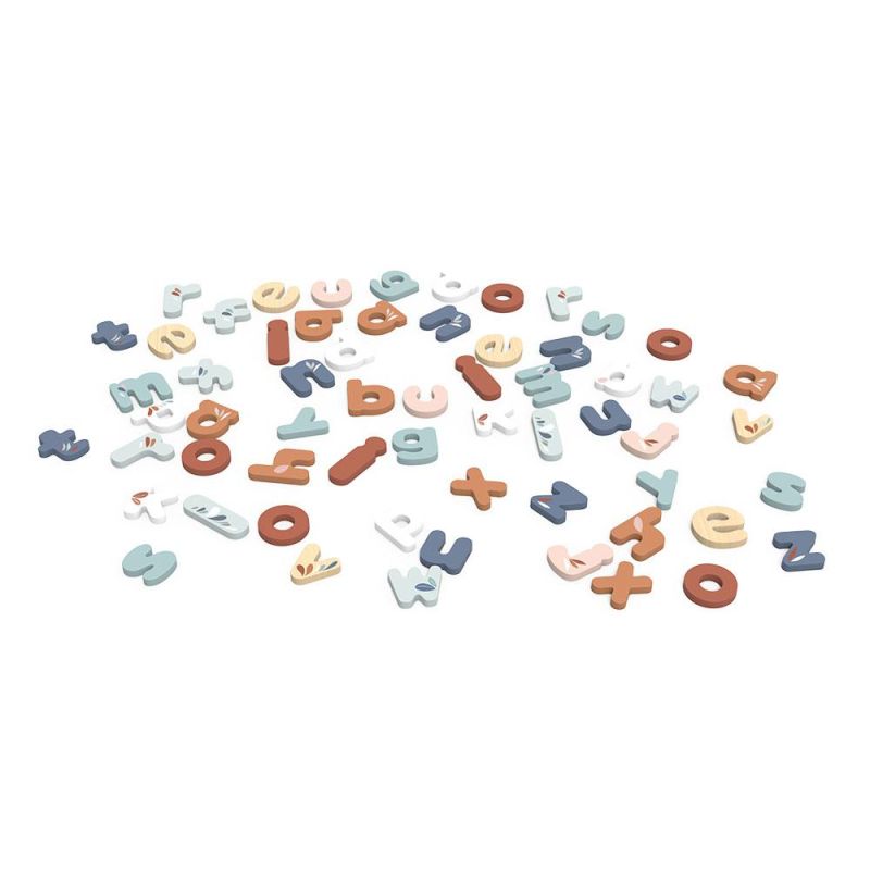 set van 60 houten magneet letters