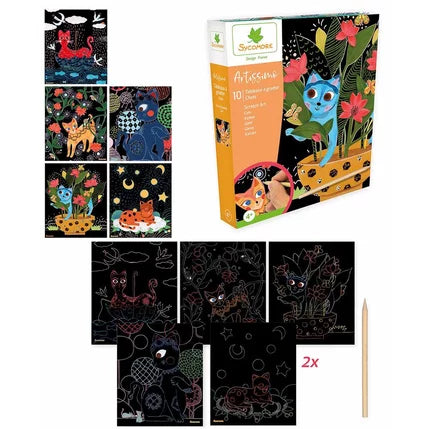 scratch art - katten