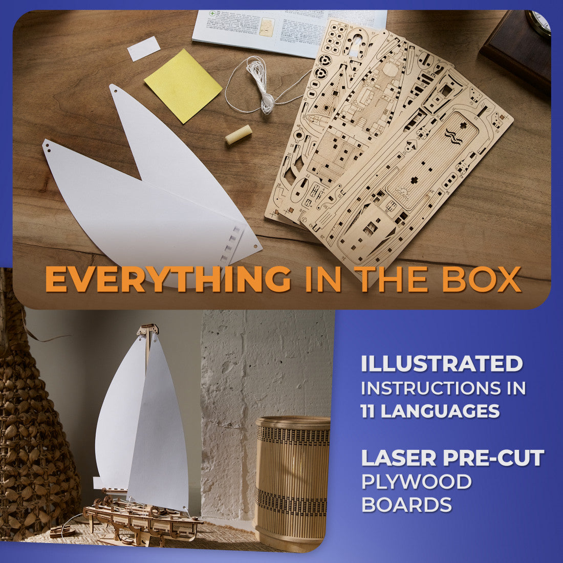 houten 3D puzzel yacht - yacht ocean beauty
