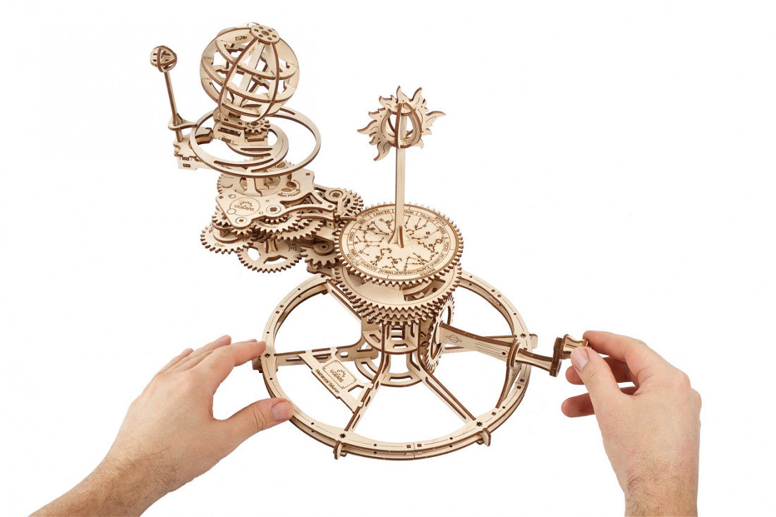 houten 3D puzzel mechanisch tellurium - puzzle en bois 3D tellurion méchanique