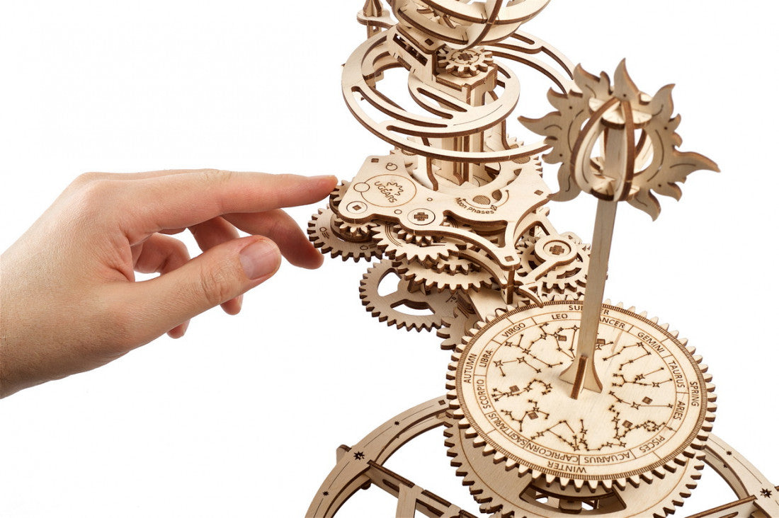 houten 3D puzzel mechanisch tellurium - puzzle en bois 3D tellurion méchanique