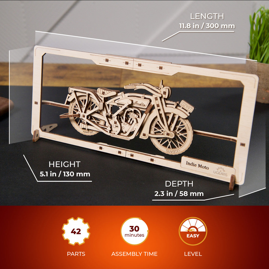 houten 2,5D puzzel - indie moto - puzzle en bois 2,5D