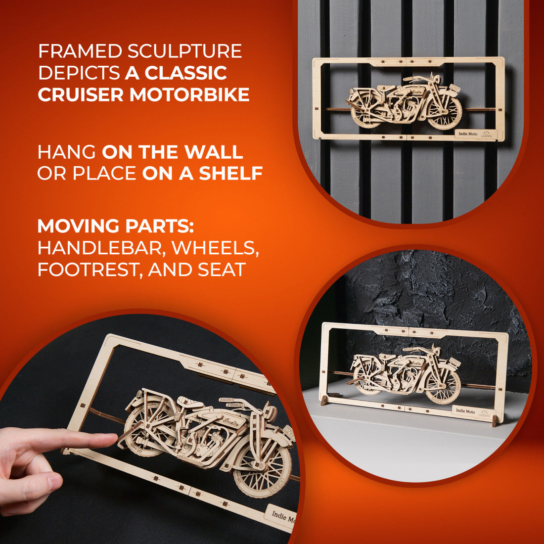 houten 2,5D puzzel - indie moto - puzzle en bois 2,5D