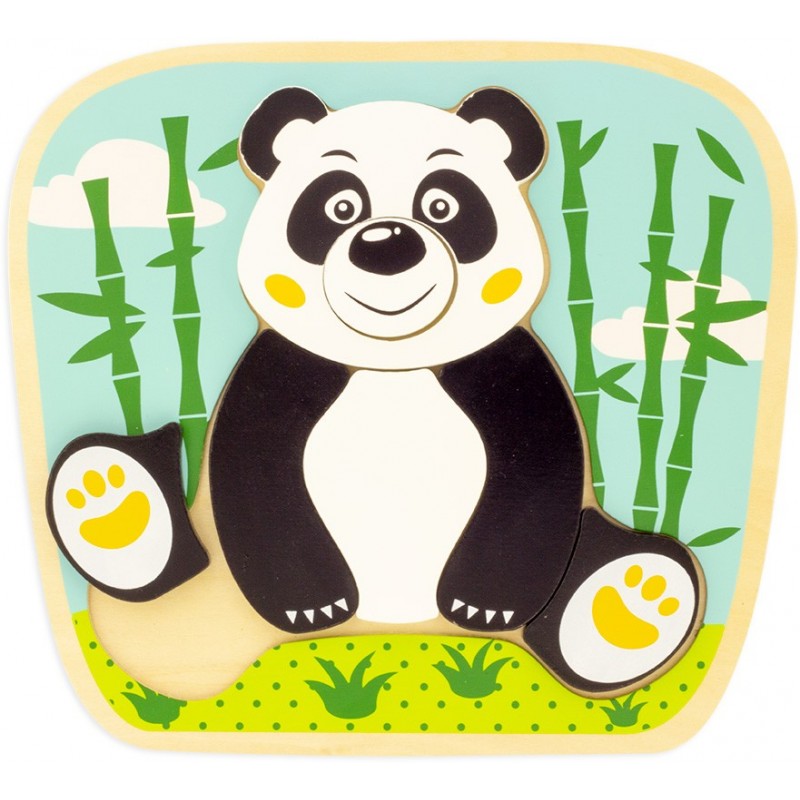 puzzle en bois panda - 8 pièces