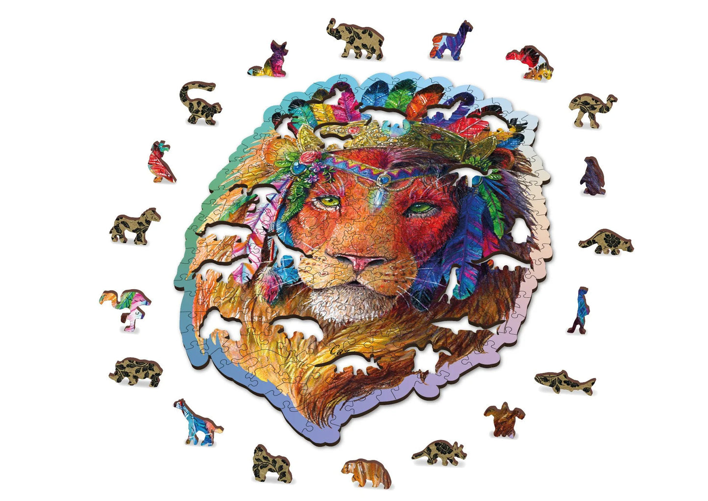 houten legpuzzel mystieke leeuw - 250pc - puzzle en bois lion mystique