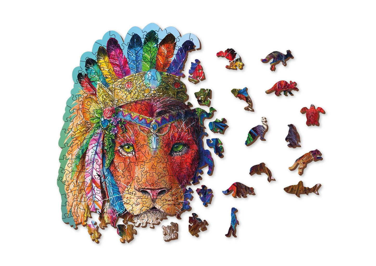 houten legpuzzel mystieke leeuw - 250pc - puzzle en bois lion mystique