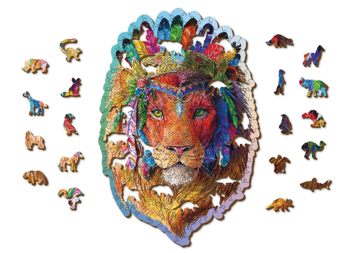 houten legpuzzel mystieke leeuw - 250pc - puzzle en bois lion mystique