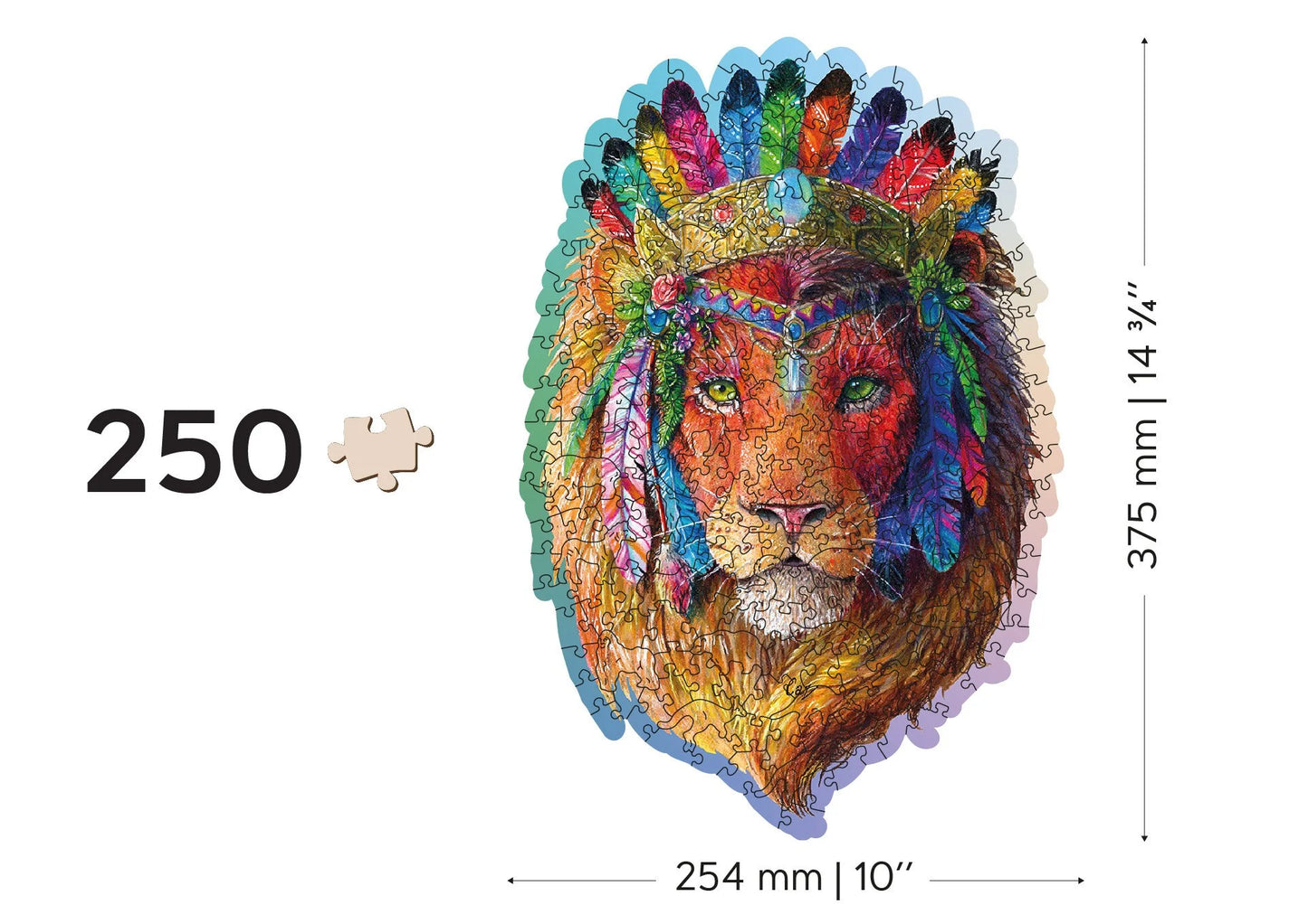 houten legpuzzel mystieke leeuw - 250pc - puzzle en bois lion mystique