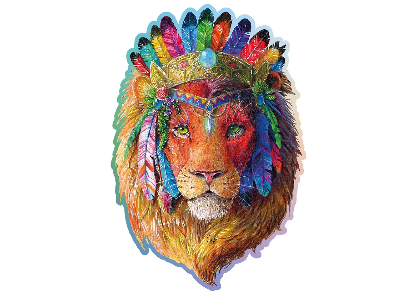 houten legpuzzel mystieke leeuw - 250pc - puzzle en bois lion mystique