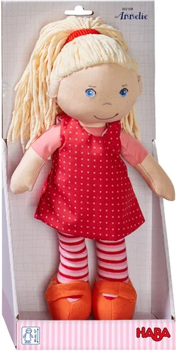 Poupée neuve en tissu - Annelie M 30cm- poupée et tissu