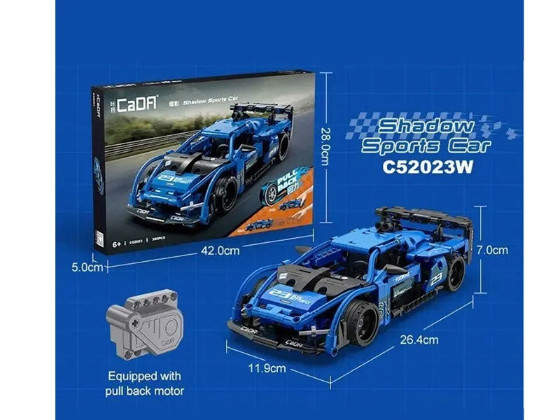 Kit de construction voiture de course bleue tout-terrain à rétrofriction CADA