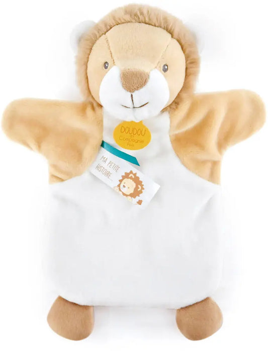 handpop leeuw wit en beige