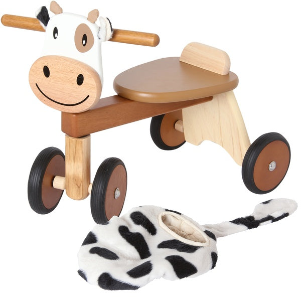 vélo d'équilibre en bois vache
