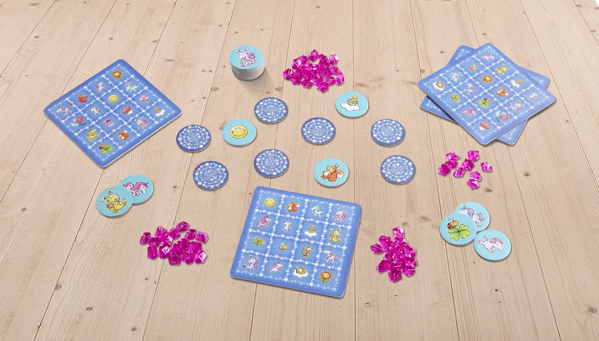 eenhoorn flonkerglans - flonkerbingo NED roze doos