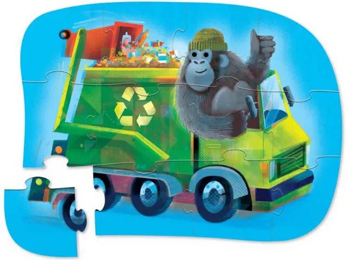 puzzel mini vuilniswagen go gorilla 12pc