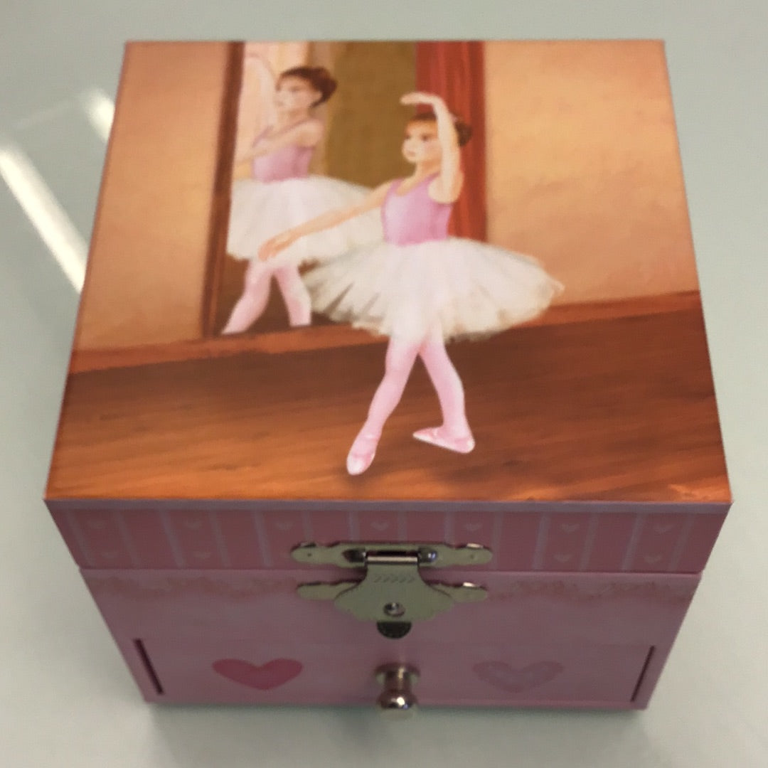 juwelenkistje met muziek klein - dancer in tutu pink